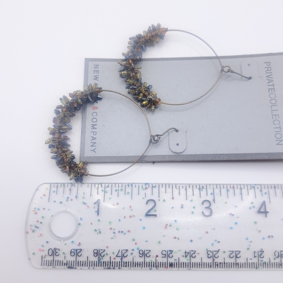 N.W.T. New York & Company Beaded Hoop Earrings - Picture 2 of 3